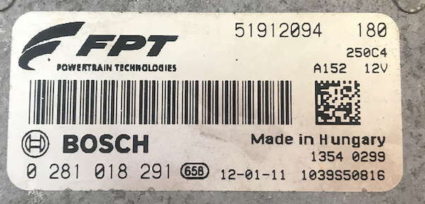 Bosch Engine ECU, Fiat, 0281018290, 0 281 018 290, 51912094
