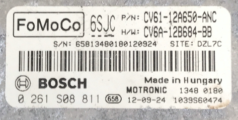 Bosch Engine ECU, Ford, 0261S08811, 0 261 S08 811, CV61-12A650-ANC, CV6A-12B684-BB, 6SJC, 1039S60474