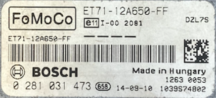 Bosch Engine ECU, Ford Transit, Courier, 0281031473, 0 281 031 473, ET7112A650FF, ET71-12A650-FF