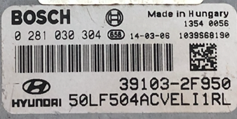 Bosch Engine ECU, Hyundai, 0281030304, 0 281 030 304, 39103-2F950
