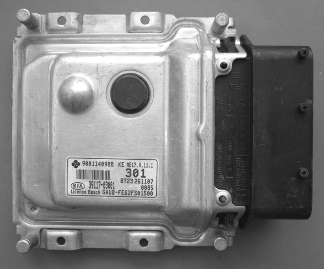 Bosch Engine ECU, Kia Rio 1.2, 39117-03001, 9001140988, 301, ME17.9.11.1