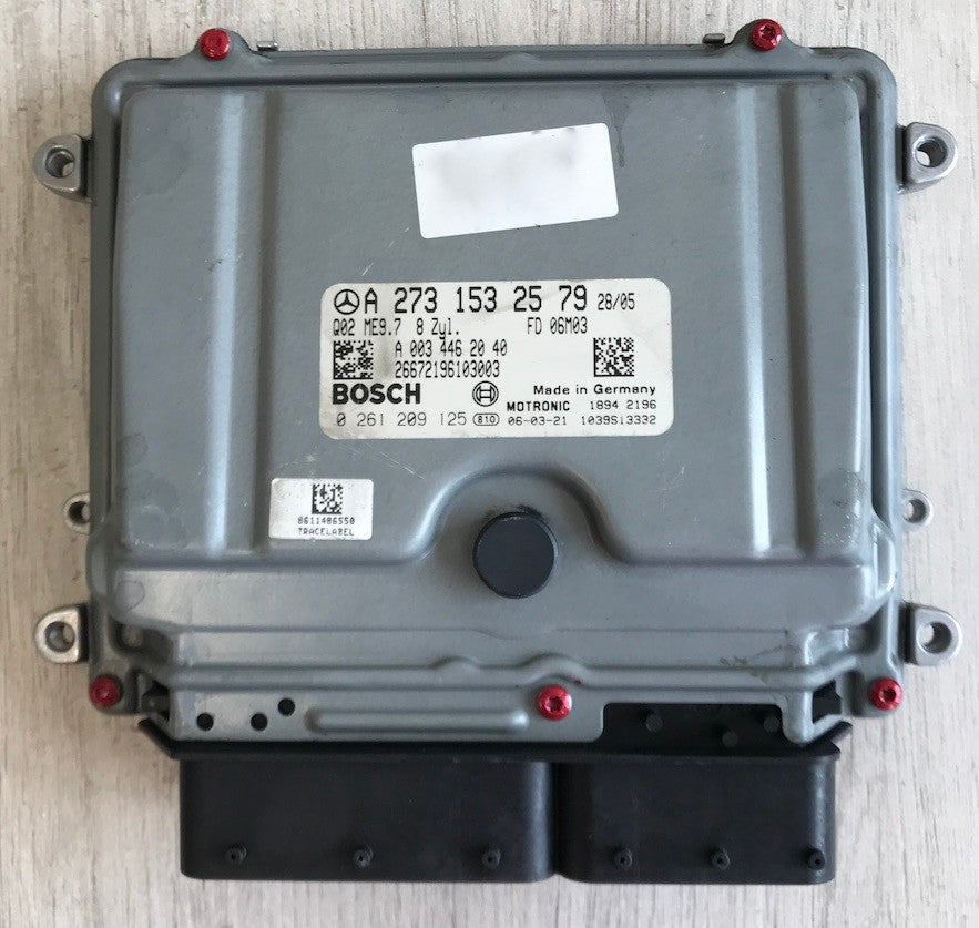 Bosch Engine ECU, Mercedes-Benz, 0261209125, 0 261 209 125, A2731532579, A 273 153 25 79, ME9.7 8Zyl