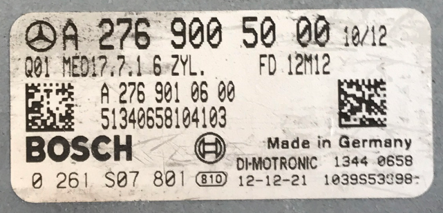 0261S07801, 0 261 S07 801, A2769005000, A 276 900 50 00, MED17.7.1