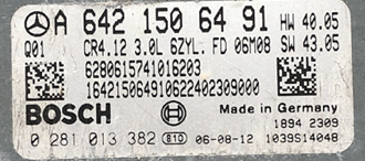Bosch Engine ECU, Mercedes-Benz ML320, 0281013382, 0 281 013 382, A6421506491, A 642 150 64 91
