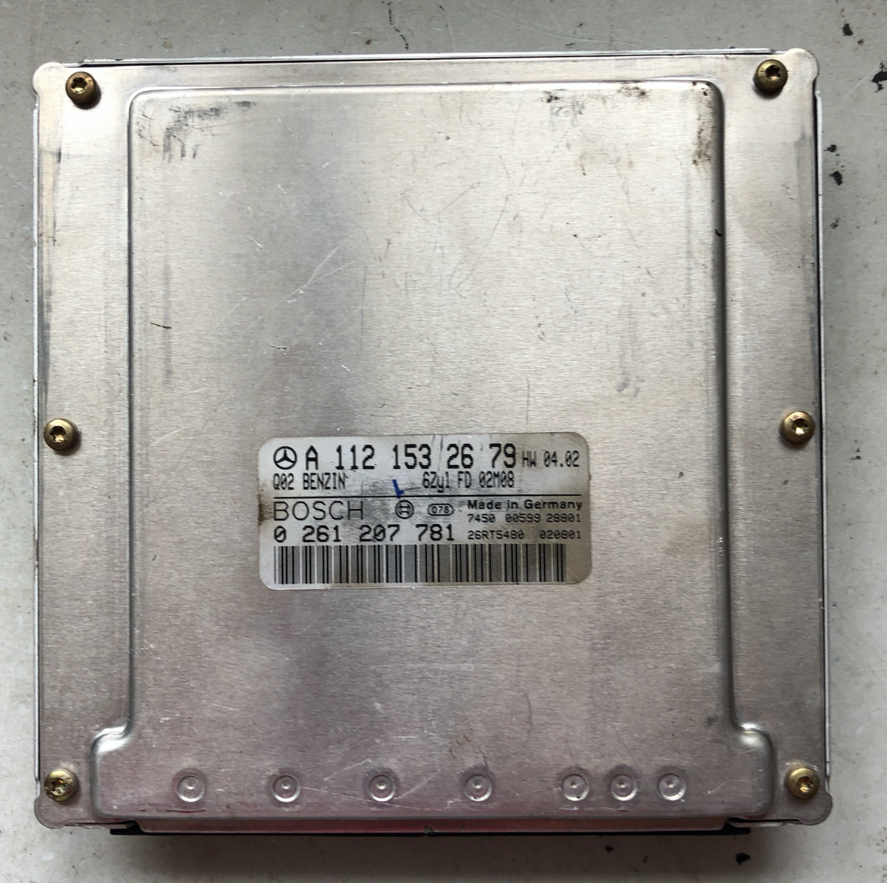 Bosch Engine ECU, Mercedes-Benz W210 E, 0261207781, 0 261 207 781, A1121532679, A 112 153 26 79
