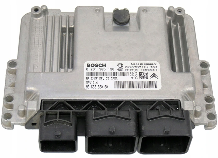 Bosch Engine ECU, Peugeot 308 1.6, 0261S05190, 0 261 S05 190, 9666382080, 96 663 820 80, 1039S32278, MEV17.4