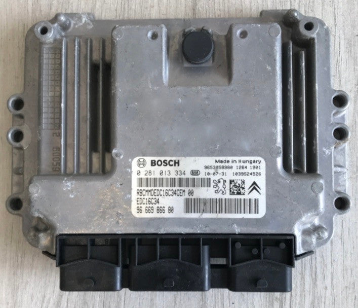 Bosch Engine ECU, Peugeot , Citroen HDI, 0 281 013 334, 0281013334, 96 669 866 80, 9666986680, EDC16C34