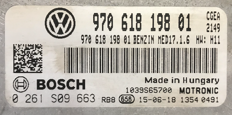 Bosch Engine ECU, Porsche, 0261S09663, 0 261 S09 663, 97061819801, 970 618 198 01, 1039S65700