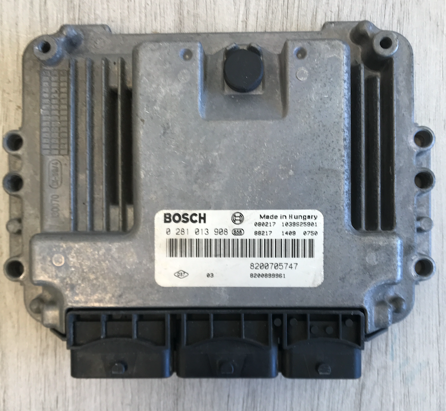 Bosch Engine ECU, Renault, 0281013908, 0 281 013 908, 8200705747, 8200899961, 1039S25901