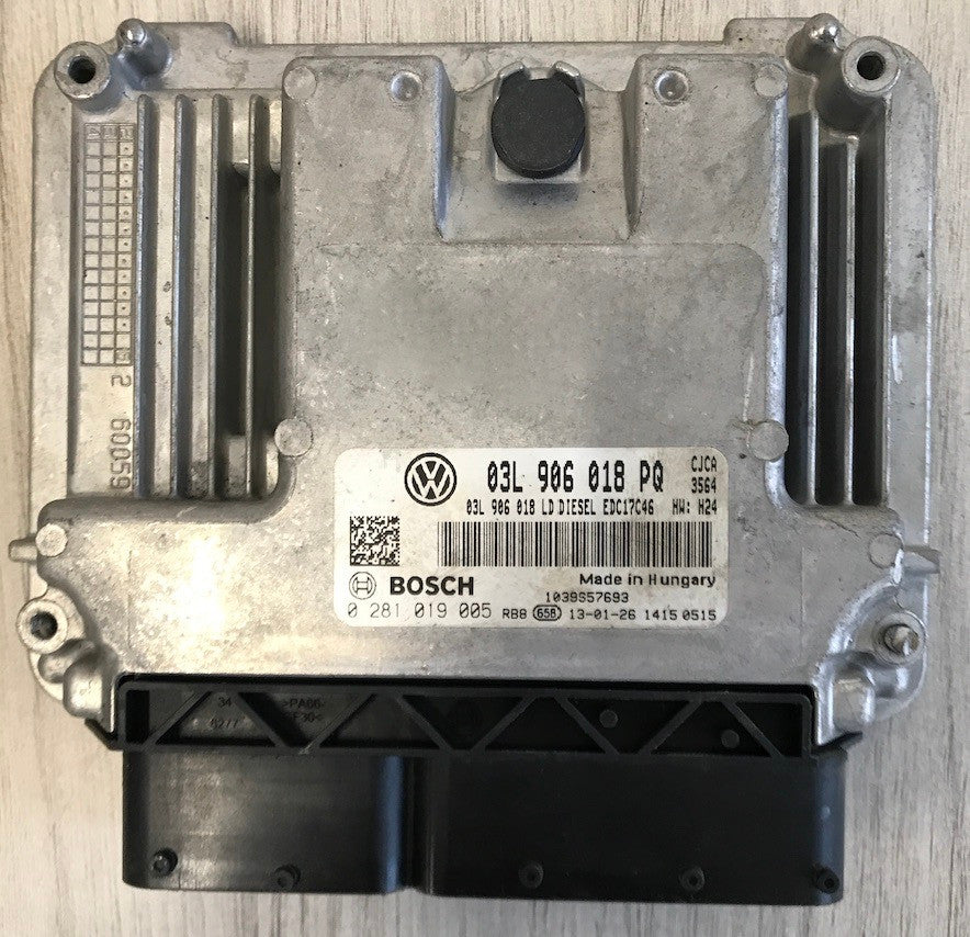 Bosch Engine ECU, Seat Exeo 2.0 TDI, 0281019005, 0 281 019 005, 03L906018PQ, 03L 906 018 PQ, 1039S57693, EDC17C46