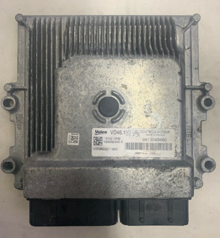 Valeo Engine ECU, Citroen - Peugeot, VD46.1, V29062943A, V29062943 A, 9813043480, HW9806671980