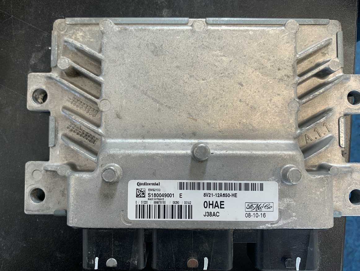 Continental Engine ECU, Ford Fiesta 1.6L, S180049001 E , 8V21-12A650-HE, 0HAE, EMS2103