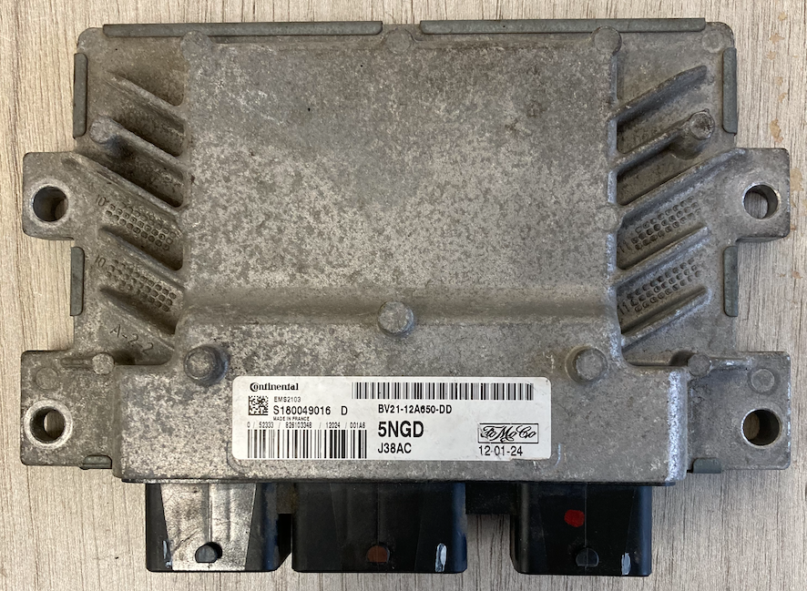 Continental Engine ECU, Ford Fiesta 1.6L, S180049016 D , BV2112A650DD, BV21-12A650-DD, 5NGD, EMS2103