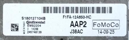 S180127104B, S180127104 B, F1FA12A650HC, F1FA-12A650-HC, AAP2, EMS2204, J38AC