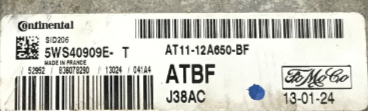 Continental Engine ECU, Ford TDCI, SID206, 5WS40909ET, 5WS40909E-T, AT1112A650BF, AT11-12A650-BF, ATBF