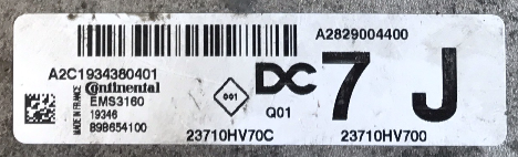 Continental Engine ECU, NISSAN, A2C1934380401, 23710HV70C, 23710HV700, A28229004400, 7J, EMS3160