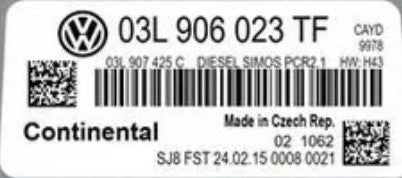 Continental Engine ECU, Seat, 03L906023TF, 03L 906 023 TF, 03L907425C, 03L 907 425 C, DIESEL SIMOS PRC2.1