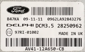 Delphi Engine ECU, Ford, DCM3.5, 28250962, AV41-12A650-CB, AV4112A650CB