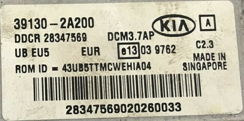 Delphi Engine ECU, Kia Rio 1.4CRDi, 39130-2A200, 28347569, DCM3.7AP