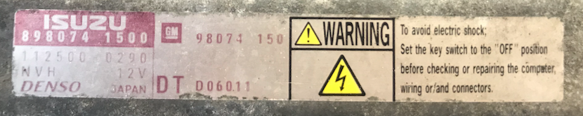 Plug & Play Denso Engine ECU, Isuzu, 8980741500, 898074 1500