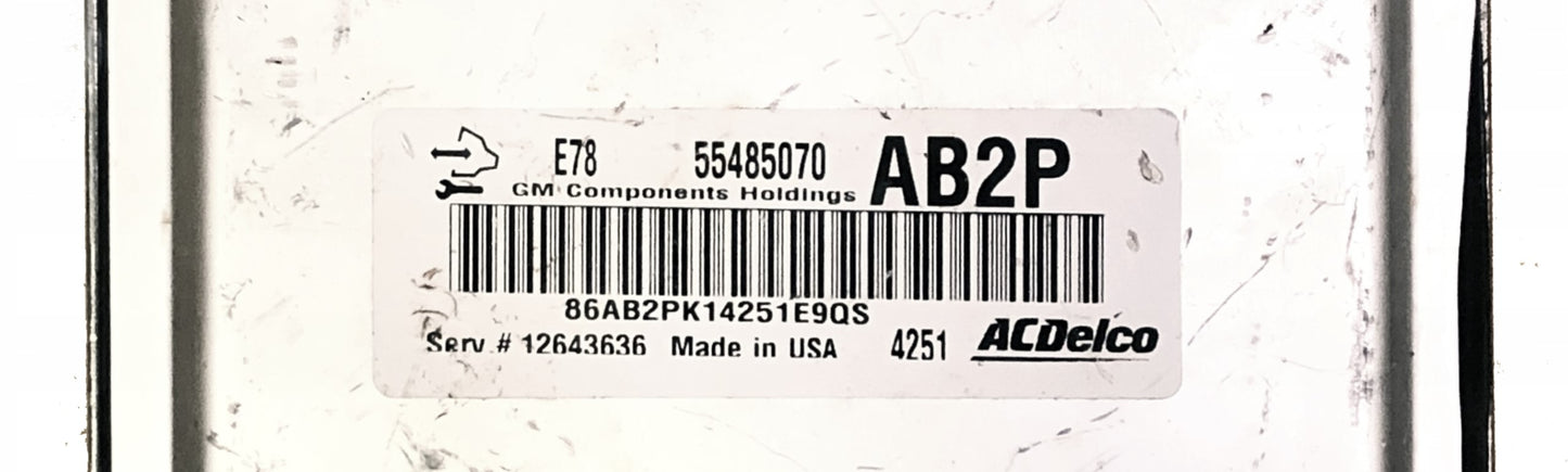 Plug & Play ACDelco Engine ECU, 55485070, AB2P, 12643636