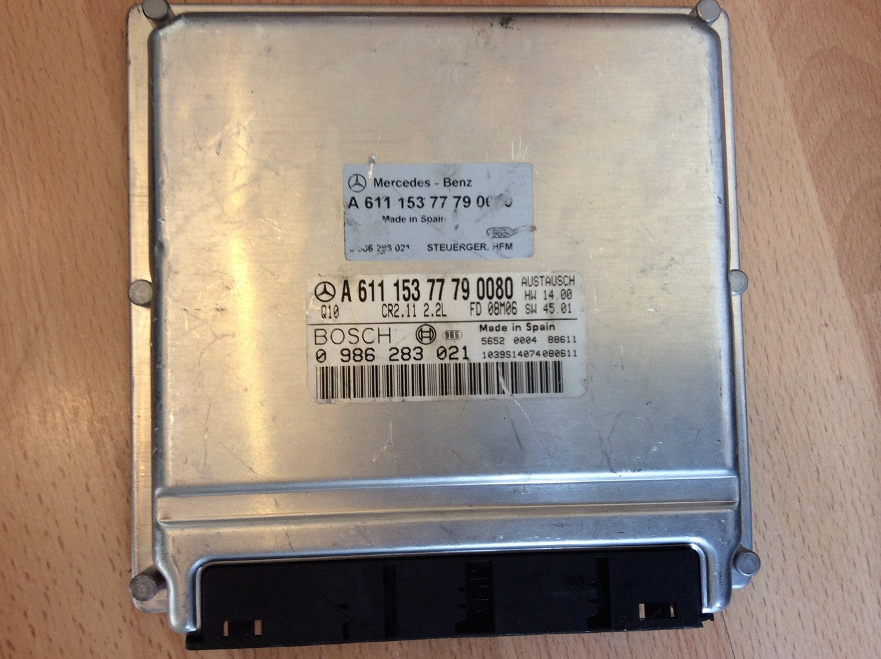 Plug & Play Bosch Engine ECU, Mercedes-Benz, 0986283021, 0 986 283 021, A61115377790080, A 611 153 77 79 0080, CR1.2