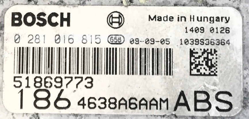 Fiat, 0281016815, 0 281 016 815, 51869773