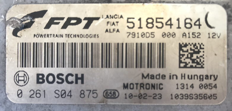 Fiat 500 1.4, 0261S04875, 0 261 S04 875, 51854164, 1039S35605