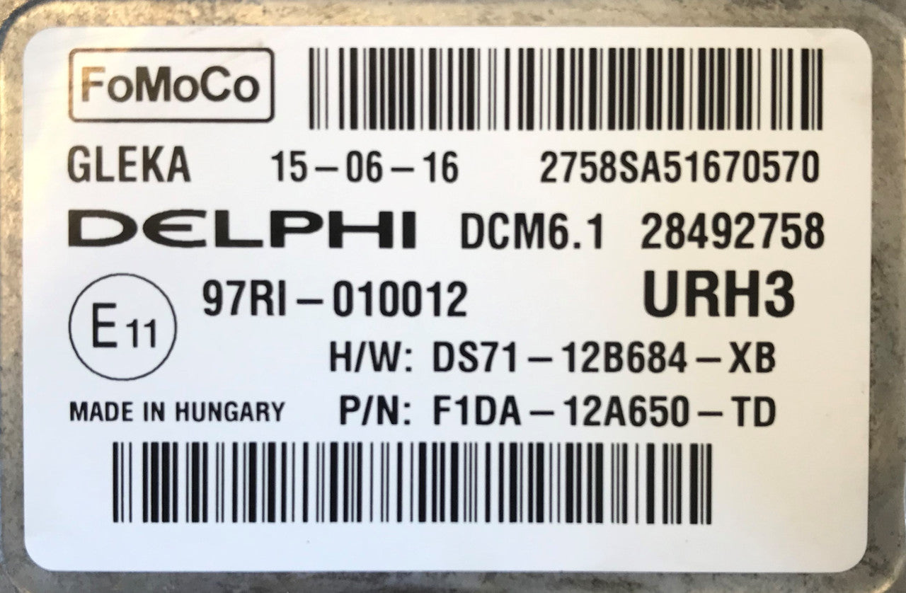 Ford C-MAX 2.0 TDCI, 28492758, DS7112B684XB, DS71-12B684-XB, F1DA12A650TD, F1DA-12A650-TD, URH3, DCM6.1