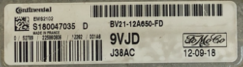 Ford Fiesta 1.2, EMS2102, J38AC, S180047035D, S180047035 D, BV21-12A650-FD, 9VJD