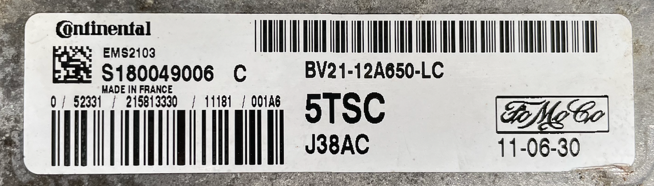 Ford Fiesta, S180049006C, S180049006 C, BV2112A650LC, BV21-12A650-LC, 5TSC, EMS2103