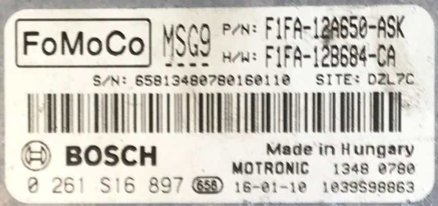 Ford Focus, 0261S16897, 0 261 S16 897, F1FA12A650ASK, F1FA-12A650-ASK, F1FA12B684CA, F1FA-12B684-CA, MSG9