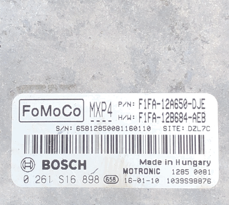 Ford Focus 1.0 EcoBoost, 0261S16898, 0 261 S16 898, F1FA12A650DJE, F1FA-12A650-DJE, F1FA12B684AEB, F1FA-12B684-AEB, MXP4