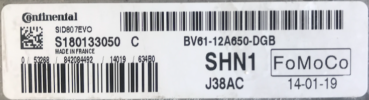 SID807EVO, S180133050C, S180133050 C, BV6112A650DGB, BV61-12A650-DGB, SHN1, J38AC
