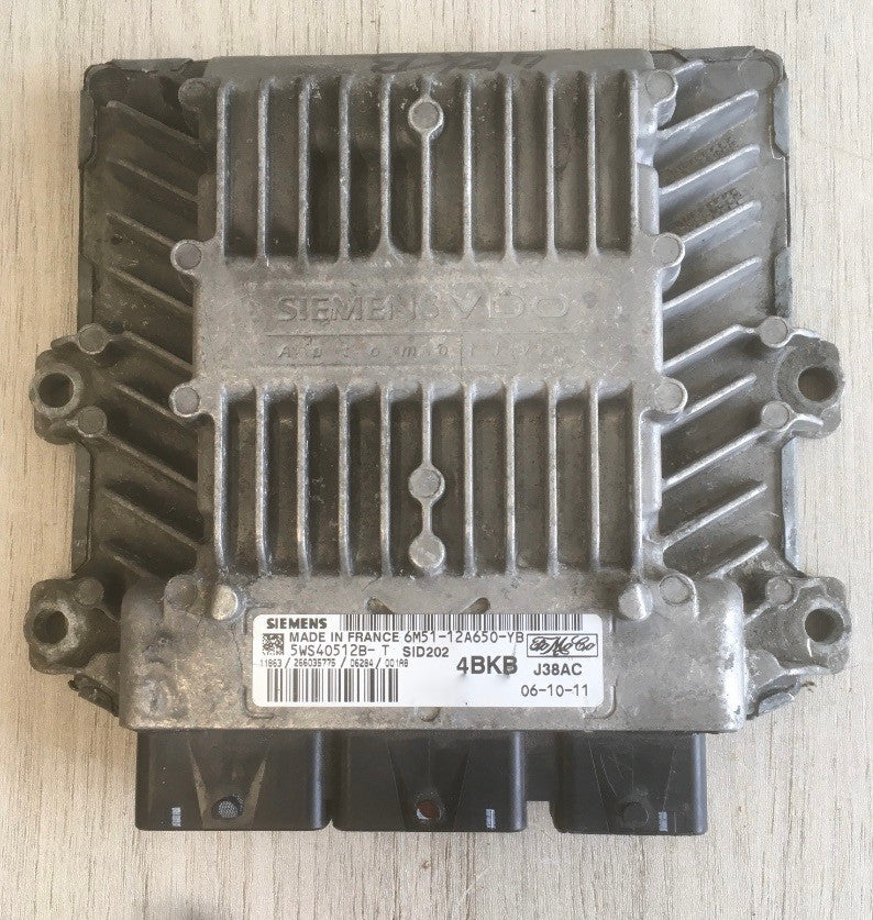 Ford Focus 1.8 TDCI, Siemens Engine ECU, SID202, 5WS40512B-T, 6M51-12A650-YB, 4BKB