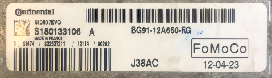 Ford, SID807EVO, S180133106A, BG91-12A650-FG, J38AC