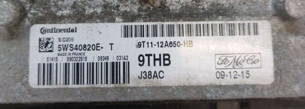 Ford Transit Connect TDCI, SID206, 5WS40820ET, 5WS40820E-T, 9T1112A650HB, 9T11-12A650-HB, 9THB