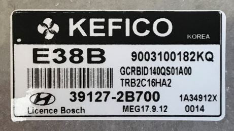 Hyundai, 9003100182KQ, 391272B700, 39127-2B700, E38B, MEG17912, MEG17.9.12