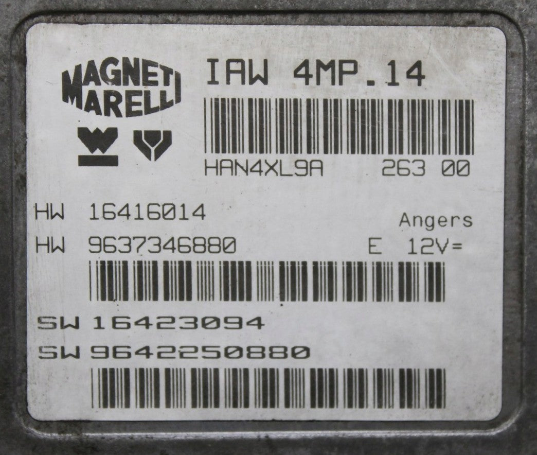 Plug & Play Engine Magneti Marelli ECU, Peugeot, Citroen, IAW 4MP.14, HW 16416014, HW 9637346880, SW 16423094, SW 9642250880
