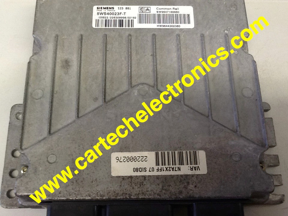 Plug & Play Engine ECU SIEMENS SID 801 5WS40023F-T SW9647166880 HW9644302380