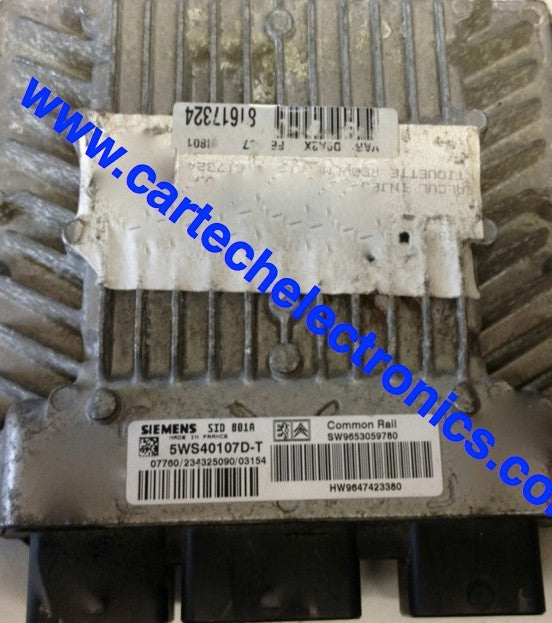 Plug & Play Siemens Engine ECU, SID 801A, 5WS40107D-T, 5WS40107DT, SW9653059780, HW9647423380