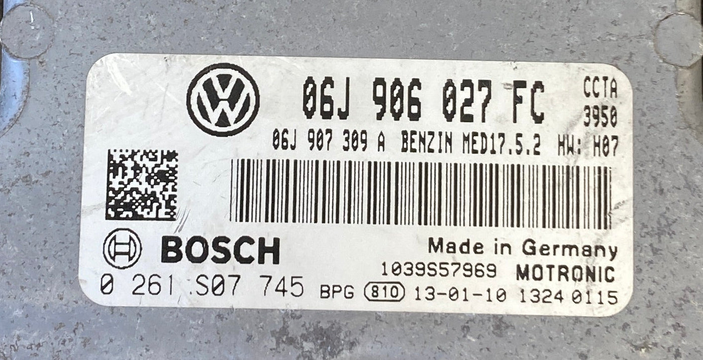 Plug & Play Bosch Engine ECU, VW, 0261S07745, 0 261 S07 745, 06J906027FC, 06J 906 027 FC, 06J907309A, 06J 907 309 A