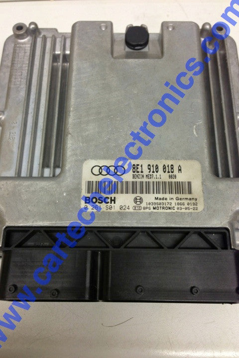 Unidad de control del motor Plug & Play, Audi A4 2.0 FSI, 0261S01024, 0 261 S01 024, 8E1910018A, 8E1 910 018 A, MED7.1.1