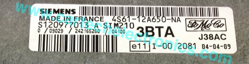 Plug & Play Engine ECU Siemens 4S61-12A650-NA S120977013 A SIM210