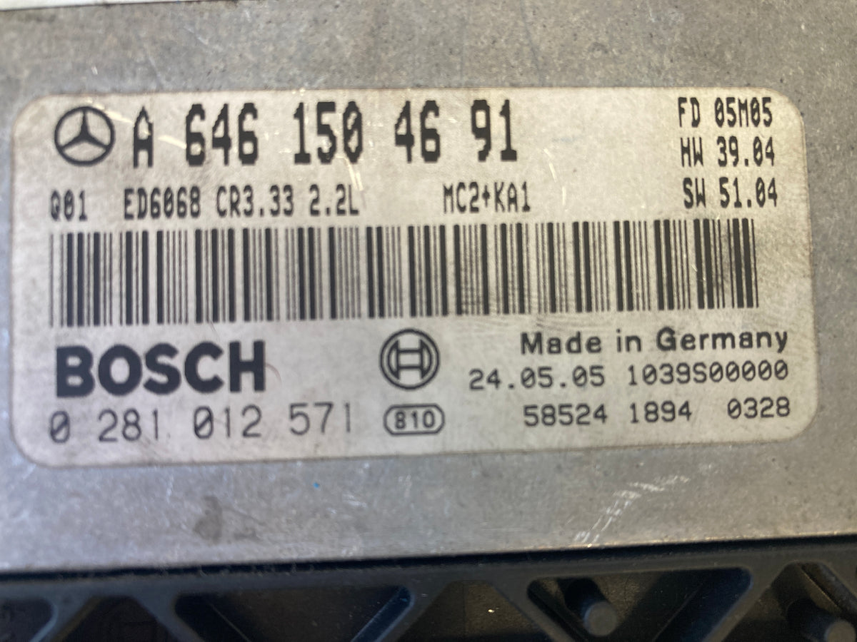 0281012571 A6461504691 EDC16C2 CR3.33 Mercedes ECU label