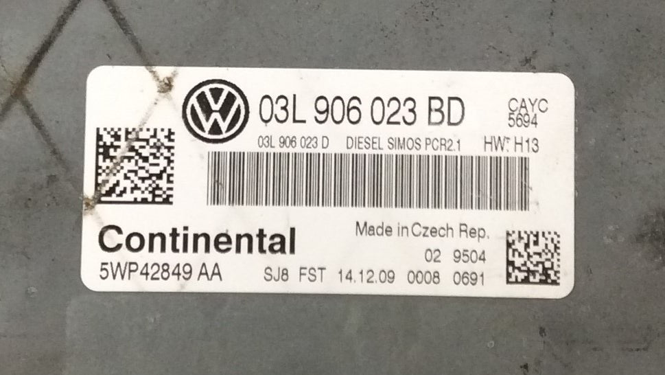 Plug & Play Continental Engine ECU, VW Polo 1.6 TDi, 03L906023BD, 03L 906 023 BD, 5WP42810AA, 5WP42810 AA, DIESEL SIMOS PCR2.1