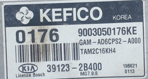 Kefico Engine ECU, HyundaiKia, 391232B400, 39123-2B400, 9003050176KE, GAMAD6CPS2A000, GAM-AD6CPS2-A000, MG7.9.8