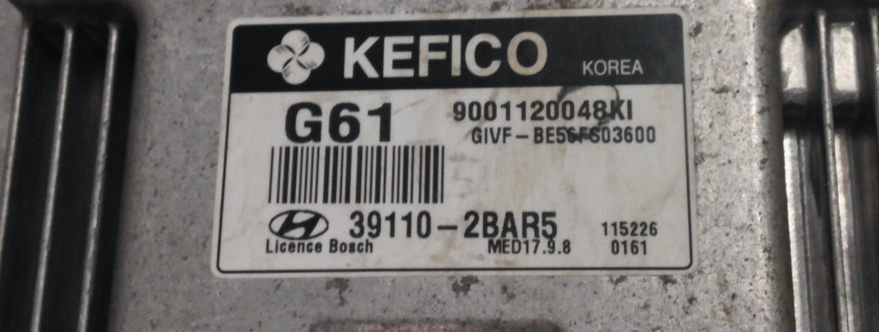 Kia, 39110-2BAR5, 9001120048KI, MED 17.9.8