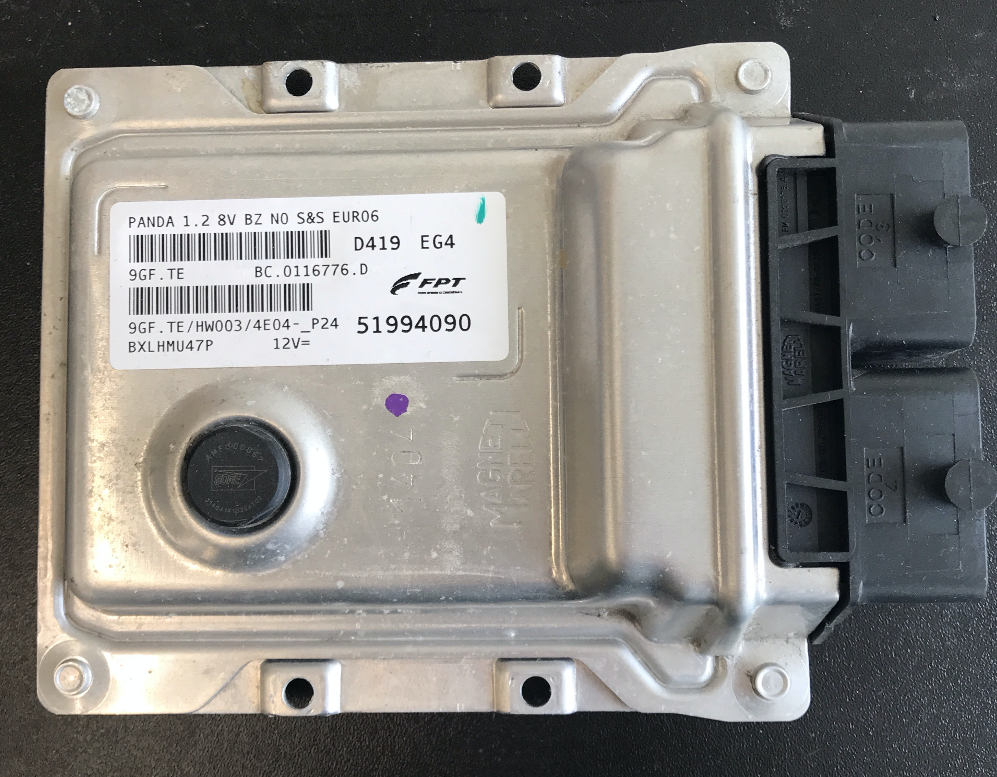 Calculateur Moteur (ECU) FIAT PANDA 3 1.2 8V - Référence IAW59F8.CP / 51933484 - Remis à Neuf, Garanti