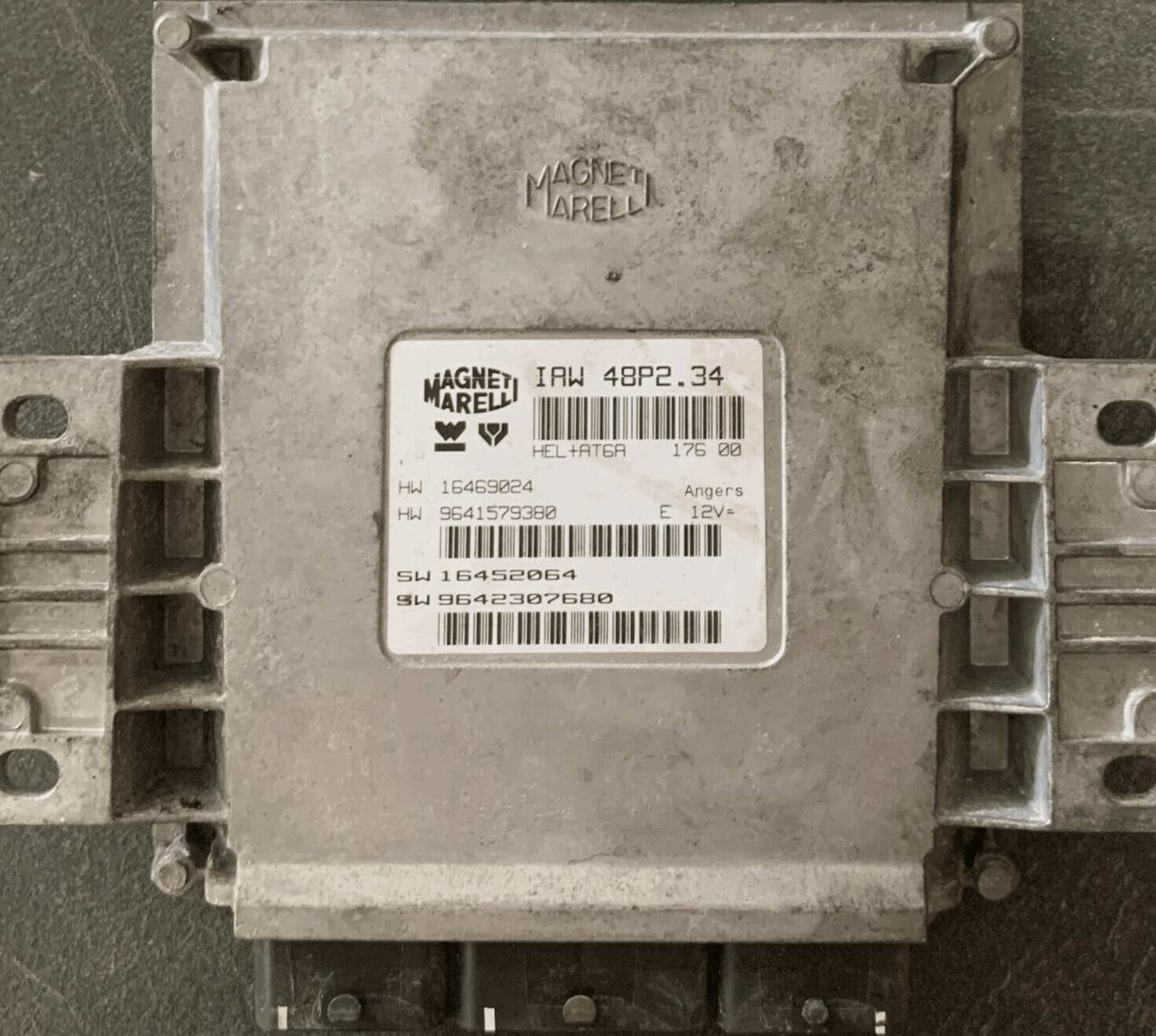 Magneti Marelli Engine ECU, IAW 48P2.34, HW 16469024, HW 9641579380, SW 16452064, SW 9642307680